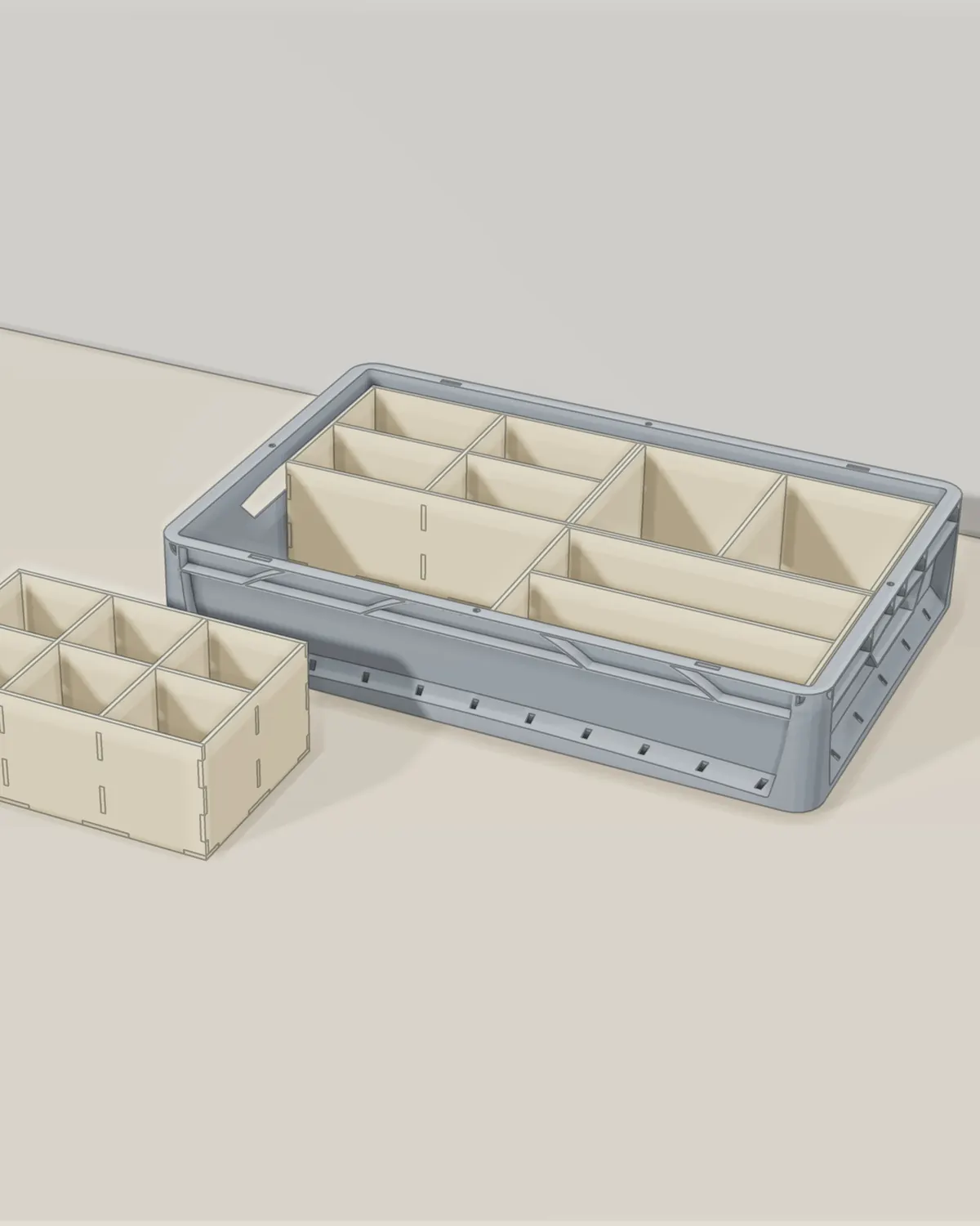 Rendering BOX H105 – hohe Einsatzkästen in der Eurobox