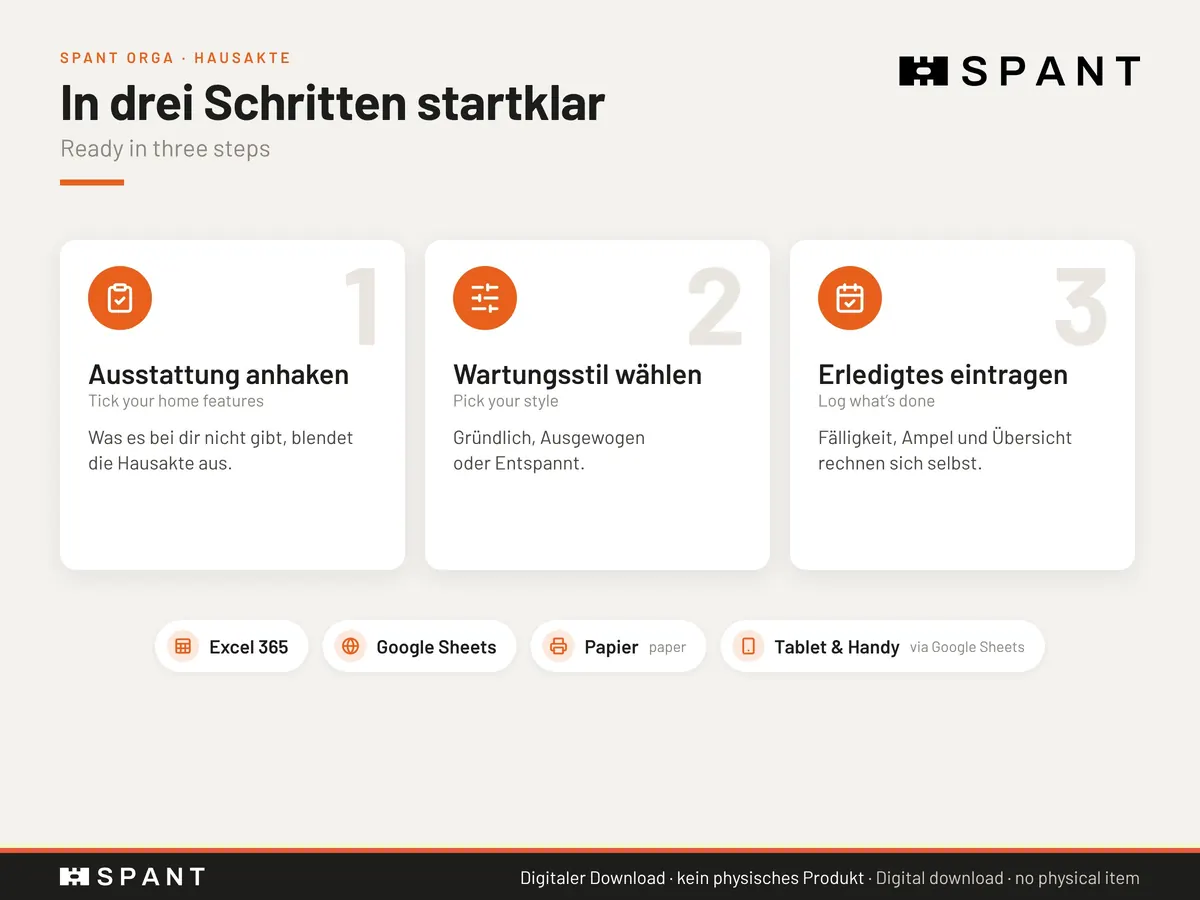 In drei Schritten startklar
